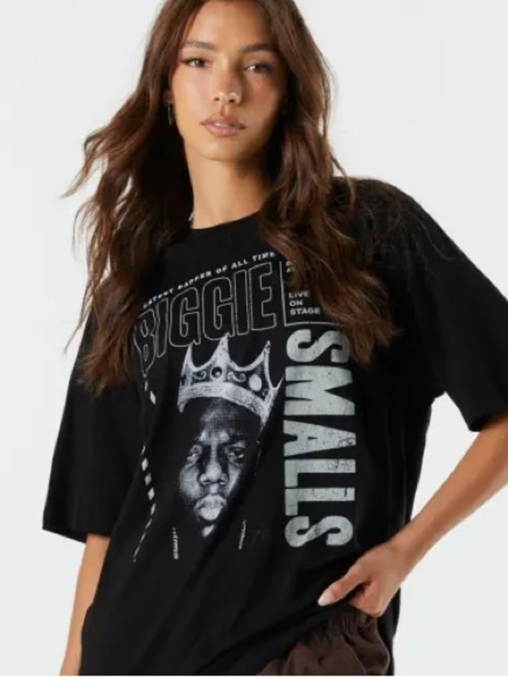 Biggie Smalls Graphic T-Shirt Black Size Large